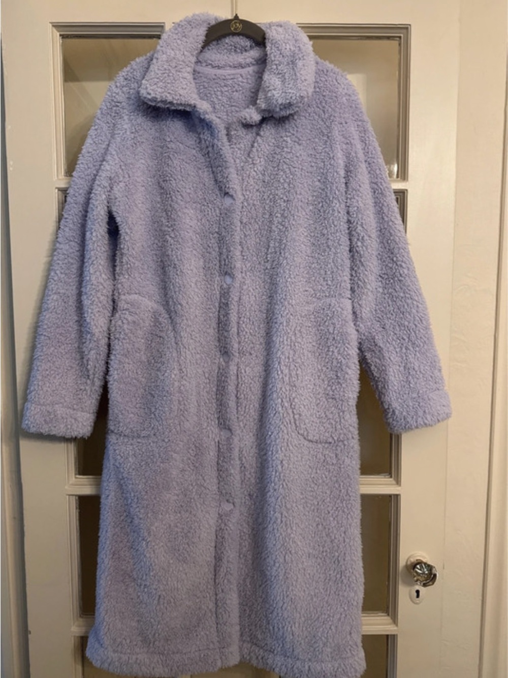 Dunnes store cozy Sherpa midi snap gown